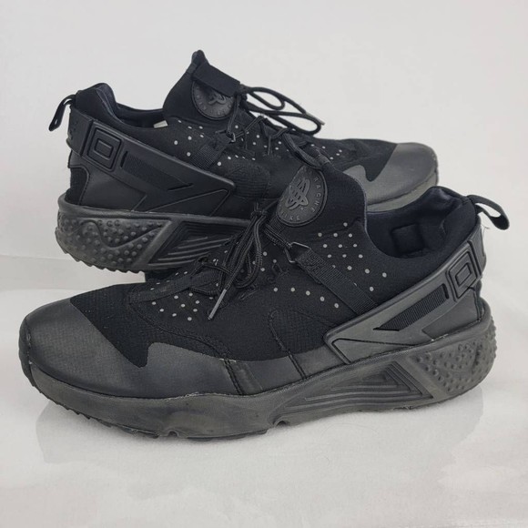 Nike Mens Air Huarache Utility Sneakers Black 806807-002 Leather Mid Top 13M - Picture 1 of 11